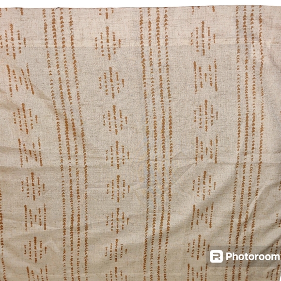 Valance Curtains Set of Two Beige Panels Boho/Farmhouse - Picture 4 of 6